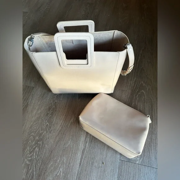 STAUD Beige Leather Tote Bag - Picture 12 of 12